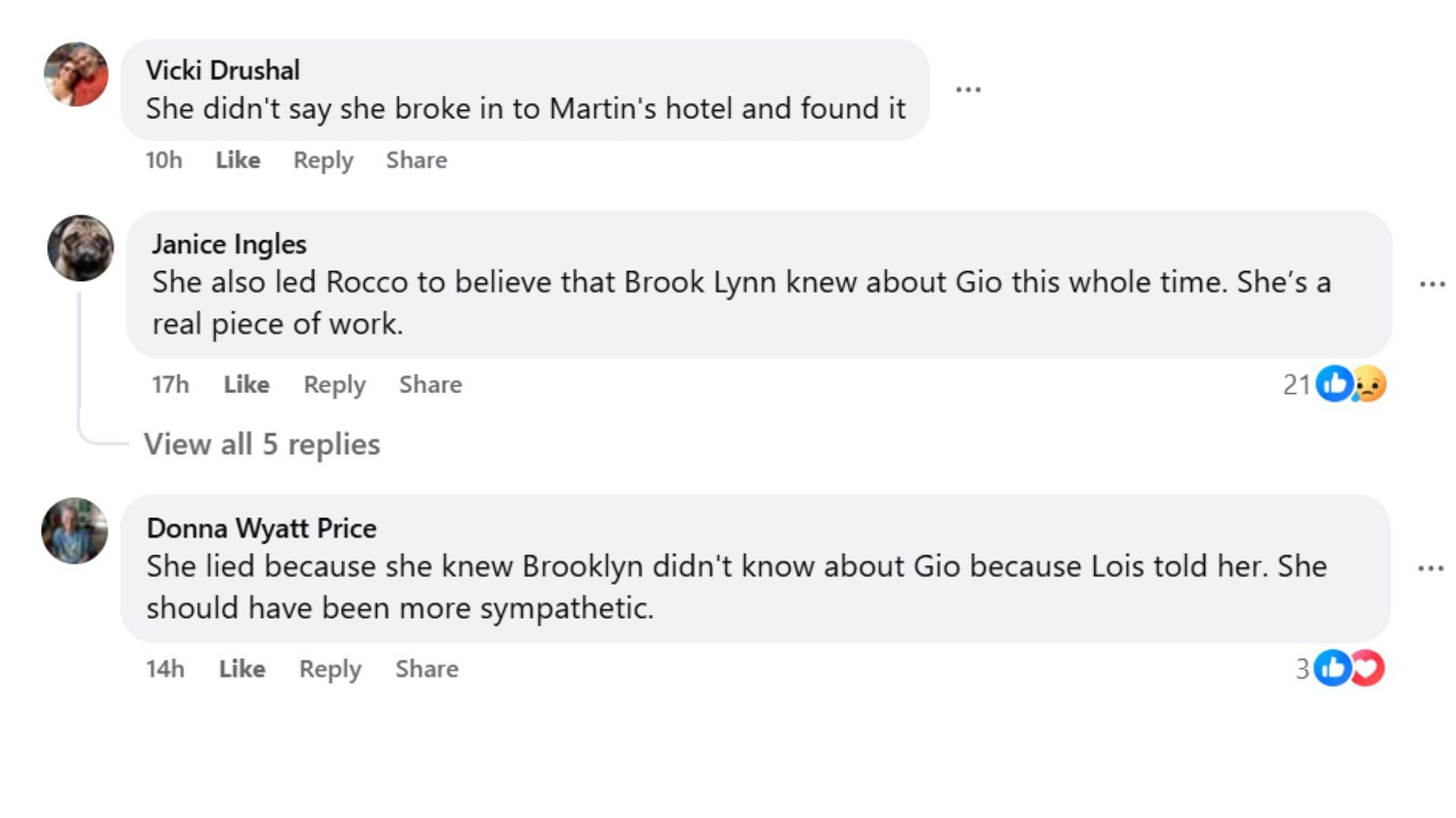 Comments by fans on the post (Image via Facebook/Greata Walsh)